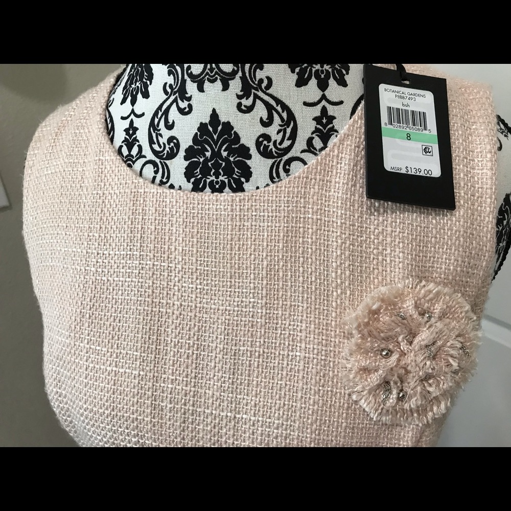 NWT TKNY botanical gardens blush size 8 dress - Picture 4 of 6